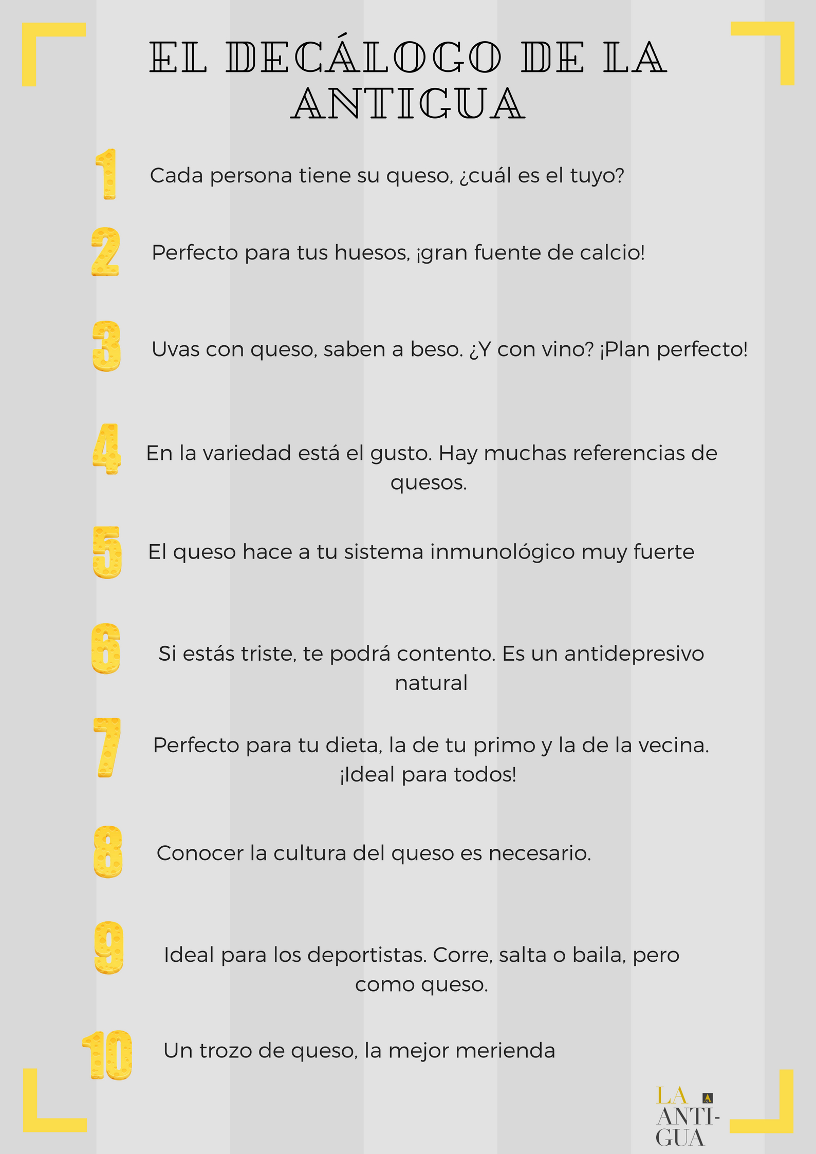 The decalogue of every good cheese lover 5 Cheese Decalogue