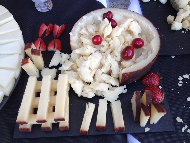 Cheese board with fruit