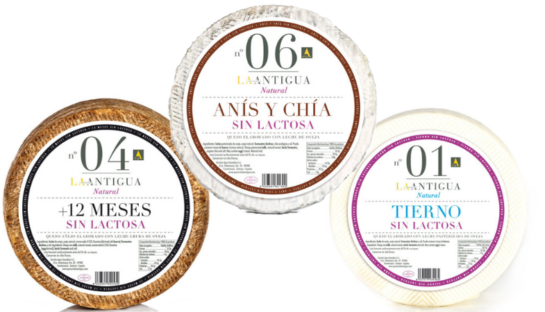 Lactose-free cheeses: Anise and Chia, Tierno and Añejo.